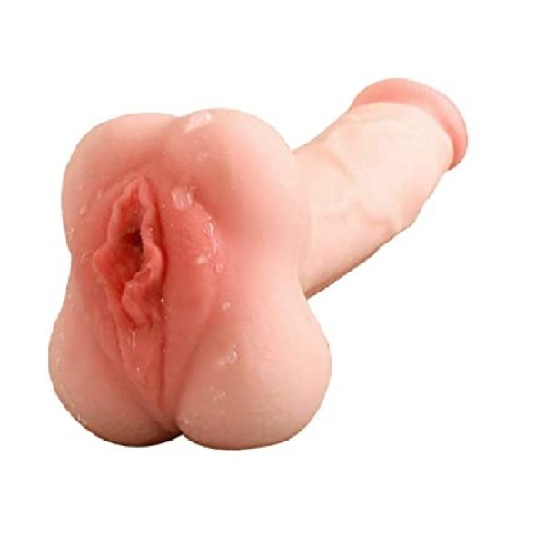 2 in 1 Male Masturbators Realistic Dildo Penis Sleeve
